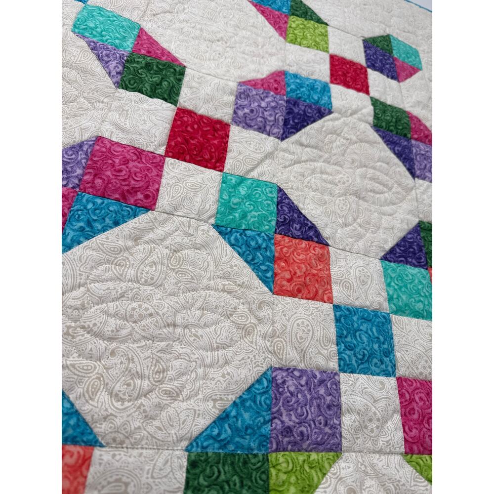 Handmade Patchwork Quilt 57x58 Multicolor Throw Lap Quilt New